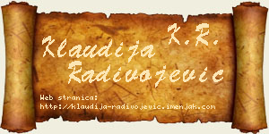 Klaudija Radivojević vizit kartica